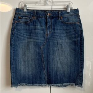 Joe Fresh Blue Denim Skirt with Raw Edge, Size 10